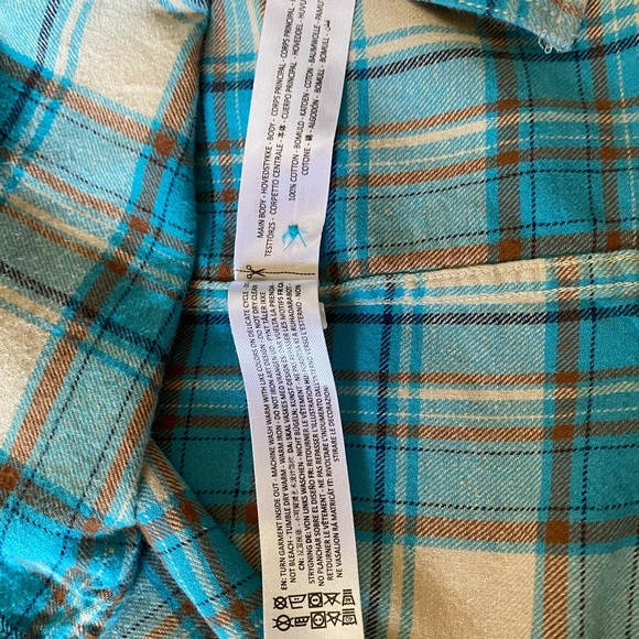 Ariat Turquoise and Beige Checkered Shirt - Picture 9 of 12